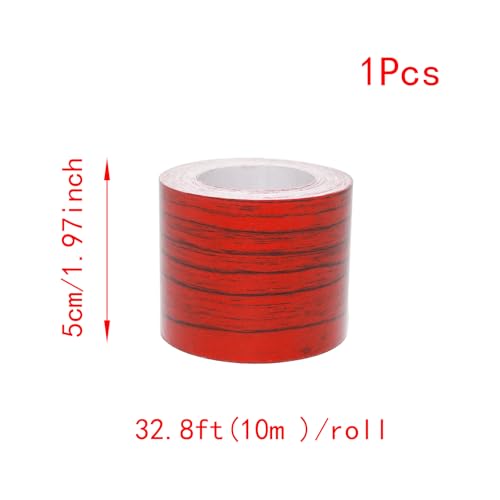 Lilaly 2 inches x 32 feet Wood Grain Repair Tape,Wood Grain Tape,Widely Used for Tables, Doors, Floor and DIY(Red Cherry) - color: Red Cherry
