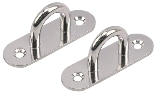 Heavy Duty 304 Stainless Steel Hammock Ceiling Hook Pad Eye Plates Corrosion Resistant (2 Pack M6 Stainless) - color: 2-PACK M6 STAINLESS