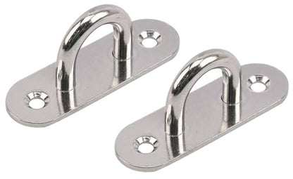Heavy Duty 304 Stainless Steel Hammock Ceiling Hook Pad Eye Plates Corrosion Resistant (2 Pack M6 Stainless) - color: 2-PACK M6 STAINLESS