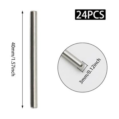 24Pcs 3mm x 40mm / 1/8 Inch x 1.57 Inch Shelf Pegs, Shelf Pins - size: M3 x 40mm