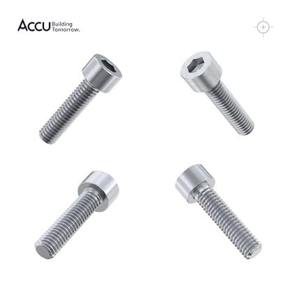 Accu - M5 x 25mm Full Thread Cap Head Screws (DIN 912) - Zinc Plated High Tensile Steel (12.9) (Pack of 20) - color: Zinc Plated High Tensile Steel (12.9), size: M5 x 25mm