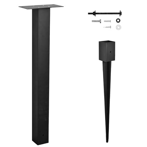 43" In-Ground Mounting Post for Easy Install Mailbox Use, 43" x 4" x 4" Heavy Duty Mailbox Post (Black) - color: Style 2