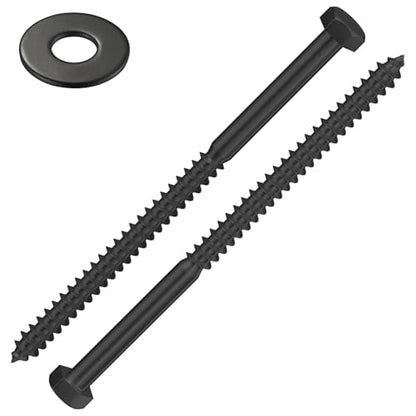 Wensilon Lag Screws Wood Screws (8PCS, 1/2"x6", Black) Hex Head Lag Bolts,(12x150) Heavy Duty Lag Screws,304 Stainless Steel Bolts 18-8 - color: Black, size: 1/2"x6"