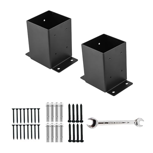 4"x4" Post Base 2PCS,Post Brackets(Inner Size 3.6"x3.6") - size: 4''X4''