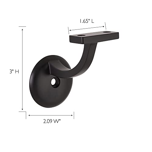 Design House Jumbo Handrail Bracket, Matte Black - color: Matte Black, size: 1.06 L x 1.06 W x 1.38 H