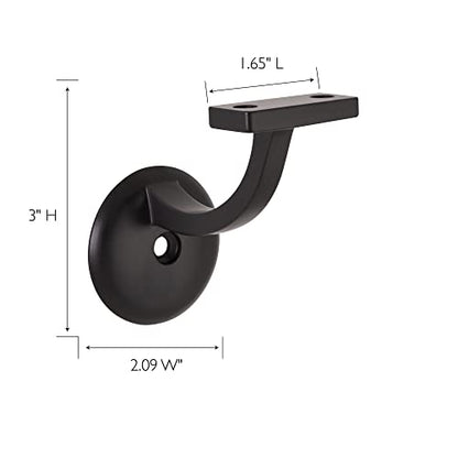 Design House Jumbo Handrail Bracket, Matte Black - color: Matte Black, size: 1.06 L x 1.06 W x 1.38 H