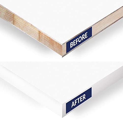 UNMAR White Edge Banding Melamine Iron On Tape Adhesive Wood Board Edging Strips Veneer Trim Laminate Cabinet Furniture MDF Plywood Formica Shelf Stick Countertop (1, White, 3/4 in x 50 ft) - size: 3/4 in x 50 ft