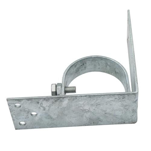 4 Pieces Chain Link Fence Wood to Metal Posts Corner Adapter, Galvanized Steel Bracket for 2-1/2" (2-3/8" OD) Fences Rods Tubes