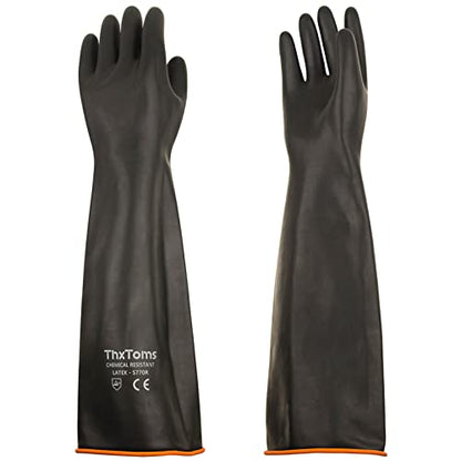 ThxToms Chemical Resistant Gloves, 28 Mil Heavy Duty Latex, 22 Inch, 1 Pair - color: 22"