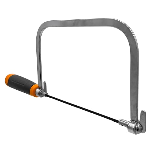 Mutt Tools Coping Saw for Woodworking - 6.5 inch Frame with 3 Steel Blades