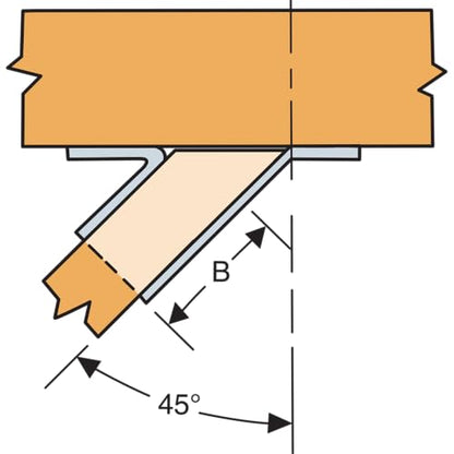 Simpson Strong-Tie SUL26Z SUL Left-Skewed U-Shaped Hanger - 1-9/16 in. x 5 in. x 2 in. 45-Degree Hanger, Obround Nail Holes, 16-Gauge ZMAX Galvanized Steel Construction (Pack of 10) - size: 2" x 16"