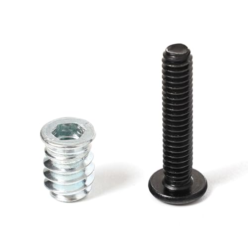 30 Sets 1/4-20 Threaded Inserts and Bolts Kit for Woodworking Wood Inserts and Bolts - size: 1" Bolts, style: 15mm Threaded Insert