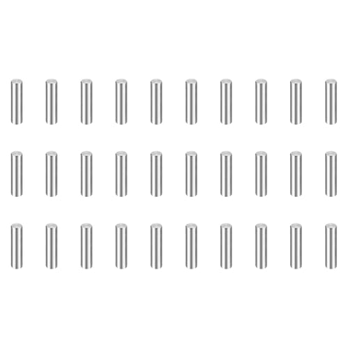 HARFINGTON 50pcs Dowel Pins M1(1mm) x 4mm 304 Stainless Steel Cylindrical Shelf Support Peg Pin Rod Fasten Elements for Metal Devices Wood Furniture DIY Installation, Silver - size: M1 x 4mm