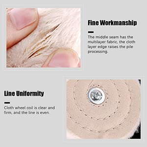 2" Cotton Buffing Polishing Pad, with 1/4" Handle, 6Pcs - size: T type white cloth wheel 50mm 6pcs