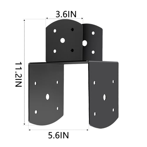 4 Pcs 4"x 6" Deck Post Caps Tie Brackets|Ineer Size (P6x6-B(4x4/4x6)) - size: 4"x 6" - 4 Pieces, style: Deck Post Caps Tie Brackets