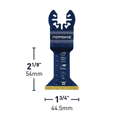 Norske Tools NOTP208 1-3/4 inch Wood & Metal Flush Cut Titanium Oscillating Multi Tool Accessory Blade - style: Titanium 1-3/4”