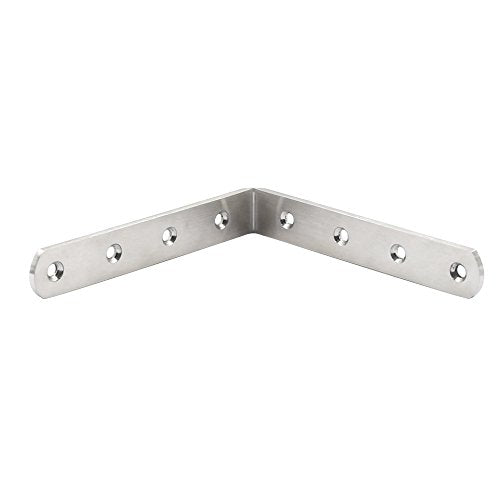 WEBI L Brackets Corner Bracket,90 Degree Stainless Steel Corner Brace- 8 Packs 4 mm Thick 6" X 6",Heavy Duty Shelf Brackets Right Angle Bracket for Shelf, Wood, Furniture, Brushed Nickel - size: 6"L*6"H(Brushed Nickel)-4mm Thick-8pcs