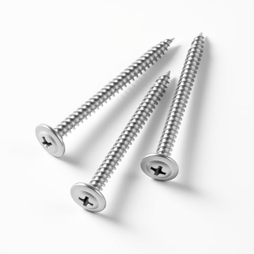 #8×2-1/2'' (80 Pack) Truss Head Wood Screws Quick Metal Self-Tapping Screws 410 Stainless Steel - size: #8×2-1/2''