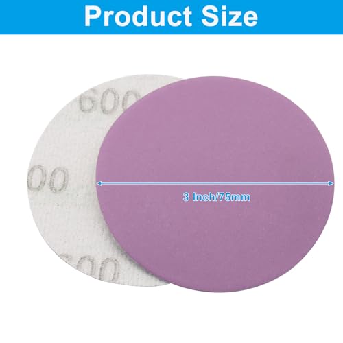 3 Inch 600 Grit Wet Dry Sandpaper, 50 Pcs - style: Grit 600