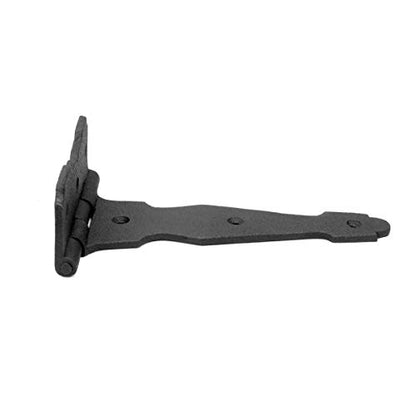 Renovators Supply Manufacturing T Strap Gate Hinges with Hardware 6 1/2 in. Black Rust Resistant Cast Iron Flush Mount Heavy Duty Gate Hinges - size: 6.5 inches - Pack of 1