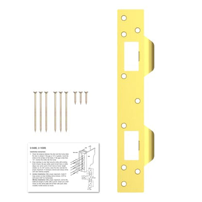 U10385 U9480 Door Strike Plate Reinforcement Plate, Steel, Brass