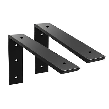 Countertop Support Bracket 2 Pack 8 inch Heavy Duty 3/8" Thick Black Granite Countertop Bracket 8"x6"x2.5" Shelf L Bracket Mantel Corbels for Quartz/Granite/Wood/Concret/Laminate Countertops - size: 8"x6"x2.5"-2pack, style: Black-3/8" Thick