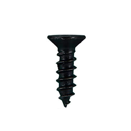 100 PCS #4 X 1/2 inch Stainless Steel 18-8 (A2) Wood Screws, Black Coated Flat Head Phillips Full Threaded 0.47" Length Small Screw by TPOHH - size: #4 X 1/2 inch
