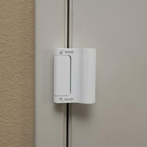 Prime-Line U 114705 New and Improved Door Reinforcement Lock with Integral Pull – Extra, High Security to your Home and Prevent Unauthorized Entry – 3 In. Stop, Solid Brass, Satin Nickel (Single Pack) - color: Satin Nickel