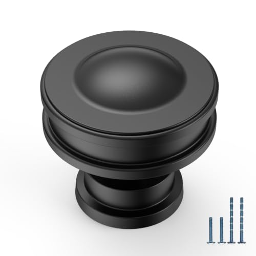 10 Pack Matte Black Cabinet Knobs, Black Kitchen Knobs - color: Matte Black, size: knob