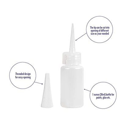 1 oz Needle Tip Squeeze Bottle with Funnel, Precision Tip Applicator Bottle