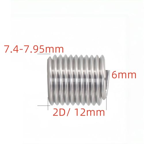M6 x 1mm x 2D Helicoil Wire Inner Thread Inserts, Coiled Wire Helical Screws, 304 Stainless Steel, Metric, 100Pcs - size: M6*1*2d