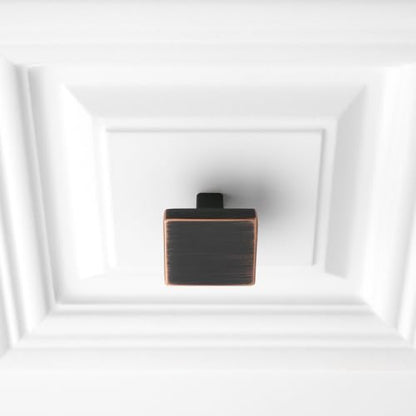KOOFIZO 10 Pack Oil Rubbed Bronze Cabinet Knobs Square Single Hole Pull K03 - color: Oil Rubbed Bronze, size: Knob 1 - 10Pcs