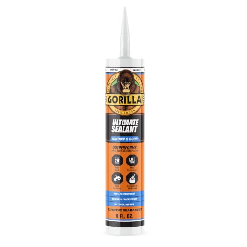 Gorilla Ultimate Sealant Window & Door Caulk, 9 oz Cartridge, White