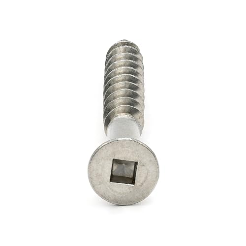 Stainless Steel Deck Screws, #6 x 2 inch, Square Drive, Type 17 Tip, 18-8 Grade, 100 Pack w/Bit Included
