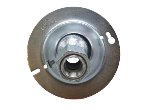 COREX 25-Pack 4" Round Swivel Fixture Hanger Cover for Round Electrical Boxes - Fits 1/2" and 3/4" Threaded Nipple and Conduit - Malleable Iron Swivel Hub with Steel Cover and Reducing Bushing - size: 25 Pack - Round Box