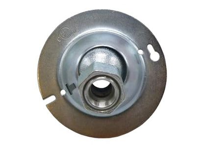 COREX 25-Pack 4" Round Swivel Fixture Hanger Cover for Round Electrical Boxes - Fits 1/2" and 3/4" Threaded Nipple and Conduit - Malleable Iron Swivel Hub with Steel Cover and Reducing Bushing - size: 25 Pack - Round Box