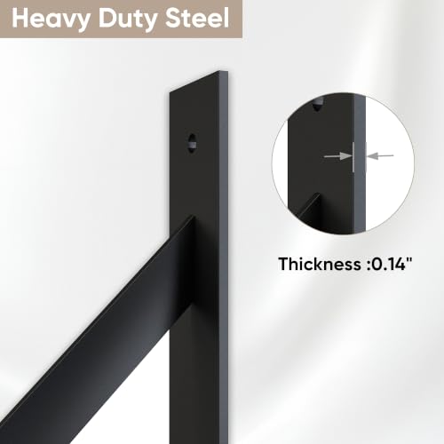 JUBEST 2 Pcs Heavy Duty Gate Bracket Kit for Wood Fence Gates, Black - size: 2 Pcs