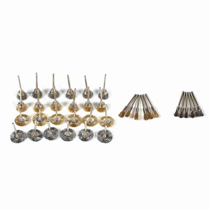 36Pcs Wire Brush Set, Brass and Steel Material for Rust Removal and Polishing, with 18 Copper and 18 Steel Wire Brushes for Wood and Metal