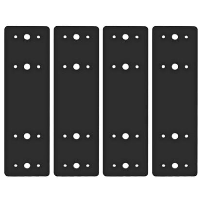 4pcs 3x10 Flat Black Mending Plate for Wood 4x4 6x6 Timber Bracket - size: I-10x3