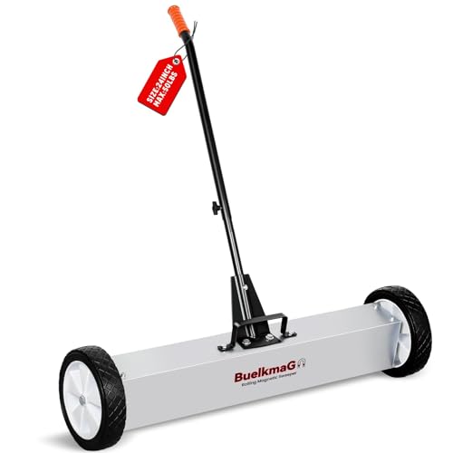 Buelkmag 50Lbs Nail Magnet Sweeper 24 Inch Rolling Magnetic Sweeper - size: 24 Inches