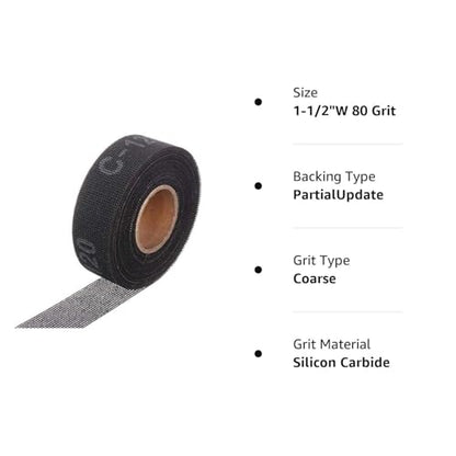 EMILYPRO Sanding Rolls/Plumbing Sanding Cloth 1.5" x 11yd (33 ft) / Plumber's Double Side Open Mesh/Aluminum Oxide Grit #80-1Roll - size: #80-1Roll 1.5" x 11yd (33 ft)