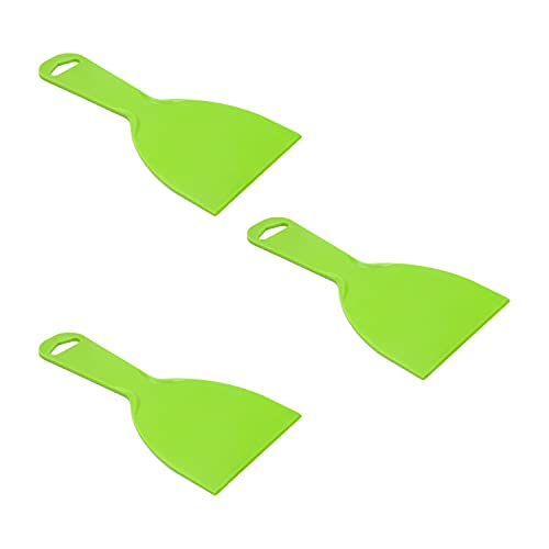 4Inch Plastic Putty Knife, 3Pcs Flexible Paint Scraper Tool for Spackling - size: 4 inch