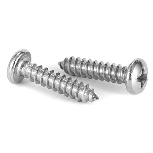 #4 x 5/8" Wood Screw 100Pcs 18-8 (304) Stainless Steel Pan Head Fast Self Tapping Drywall Screws by SG TZH - size: #4 x 5/8"