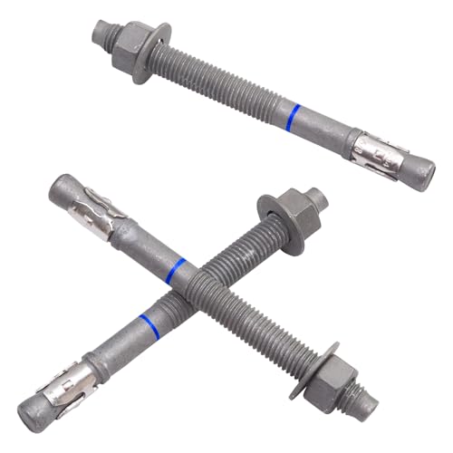 5/8" x 8-1/2" Concrete Anchors (10 Pack), Wedge Anchors Bolts, Hot Dip Galvanized - size: 5/8"x8-1/2" (10 PCS)