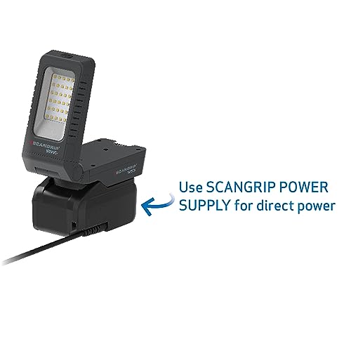 SCANGRIP Basic Connect 1000 Lumen LED Flood Light, Power Tool Battery Operated, Portable, Flexible Lamp Head, Lightweight and Compact Design