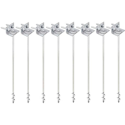 Ground Anchors Screw In - 24" Set of 4,6,8 with Brackets and Drill Bit - Earth Anchors - Mobile Home Anchors - Storage Shed Anchor Kit - Swing Set Anchors for Metal Swing Set - Playset Anchors - Ties - style: 8 X 24"