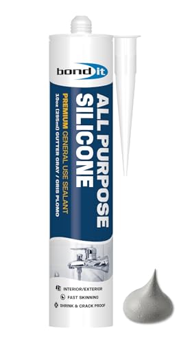 Bond It All Purpose Silicone, Sealant, 10 oz, Gutter Gray - color: Gutter Gray