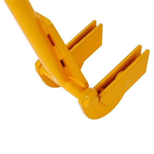 Pallet Buster Tool with 43in Long Handle, Heavy Duty Pallet Breaker & Deck Board Removal Tool, Articulating Pry Bar for Disassembling Pallets, Removing Deck Boards, Wood Reclamation Yellow