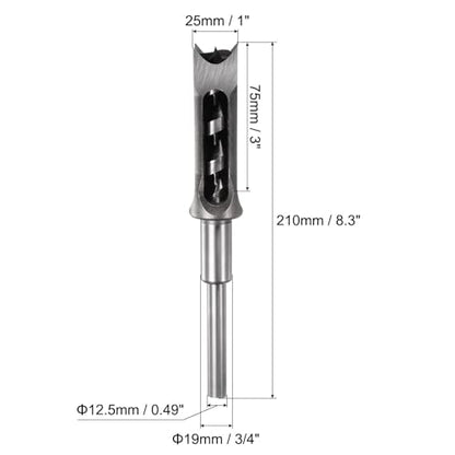 uxcell Square Hole Drill Bit, 1" High-Carbon Steel Hollow Chisel Mortise Power Tool for Woodworking - size: 1 in