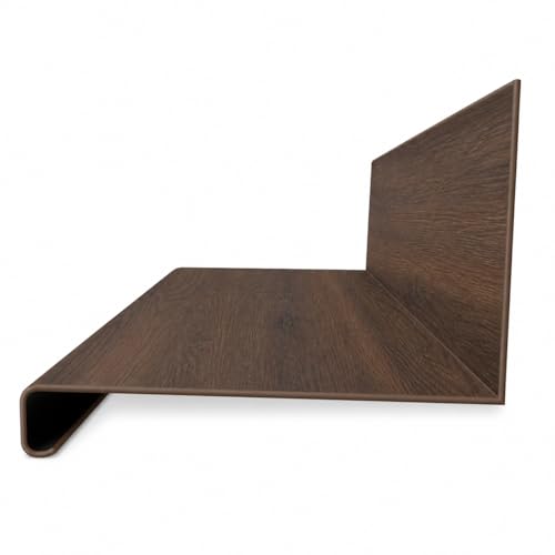 Luxury Vinyl Plank Flush Stair Nose Kit – Tread + Riser Combo (Walnut) - color: Walnut